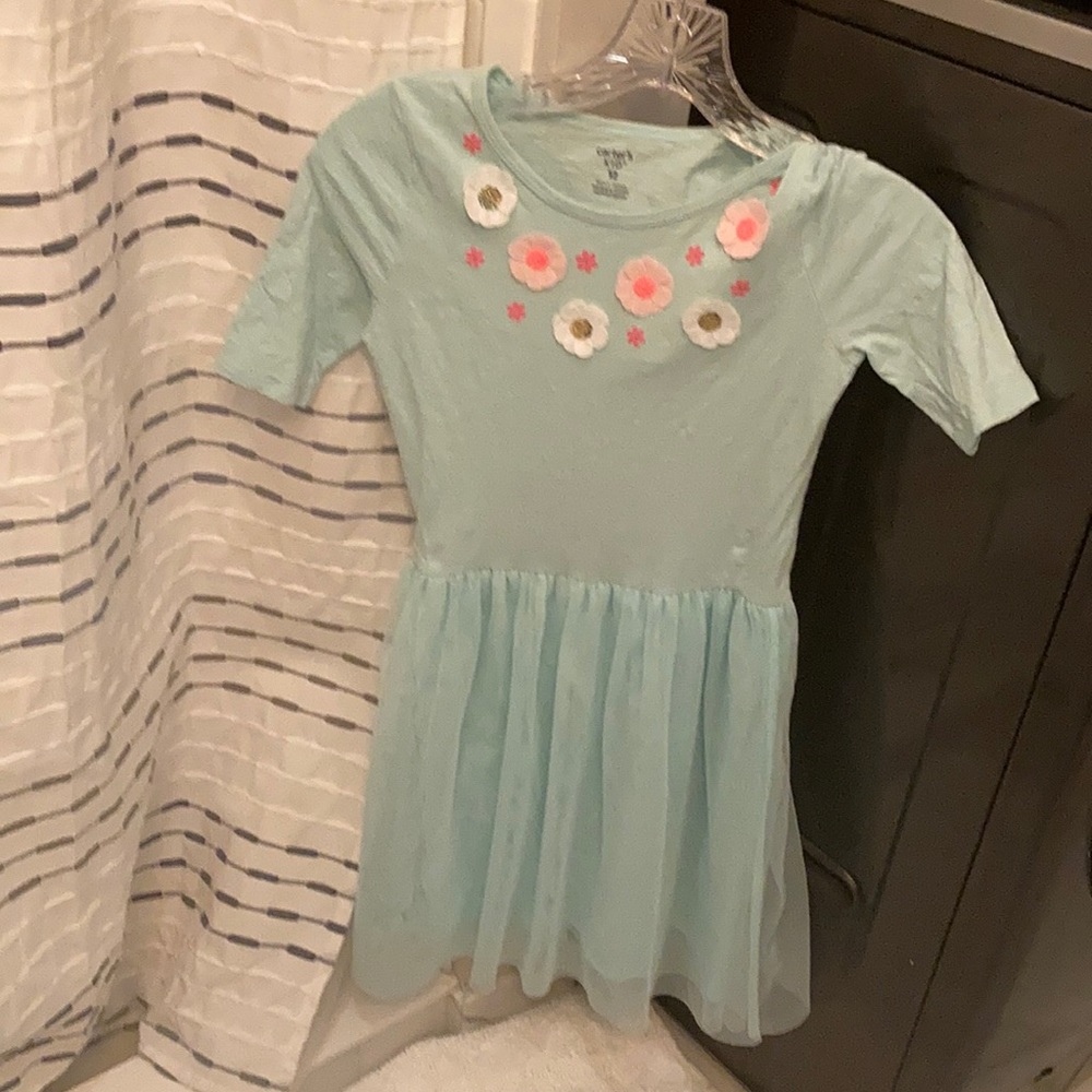 Cute casual light blue with flower dress - Picture 1 of 4